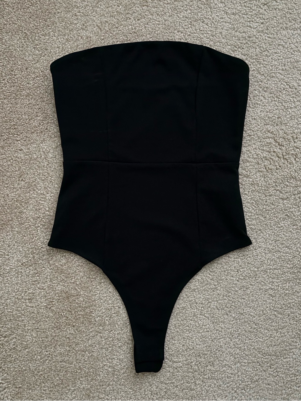 black strapless top bodysuit